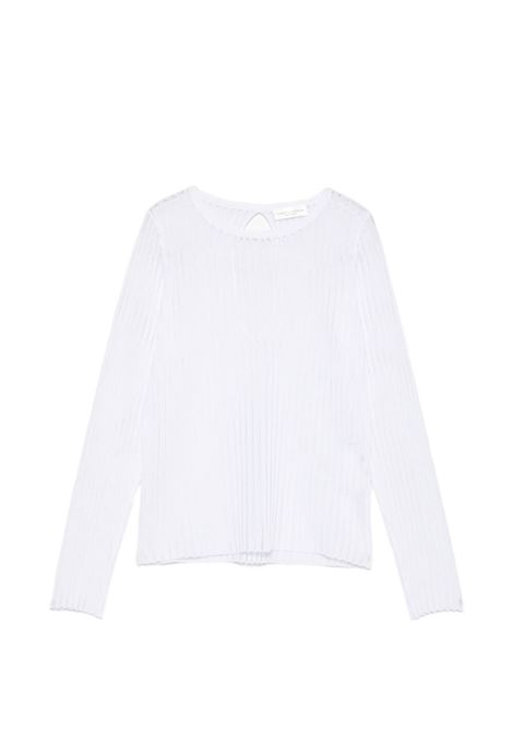 maglia a coste donna bianca ROBERTO COLLINA | 261FXA3700101